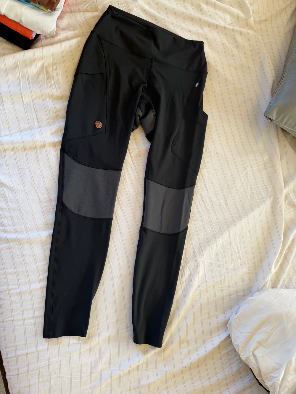Fjallraven Abisko Trekking Tights Women M Black Gray Hiking Leggings